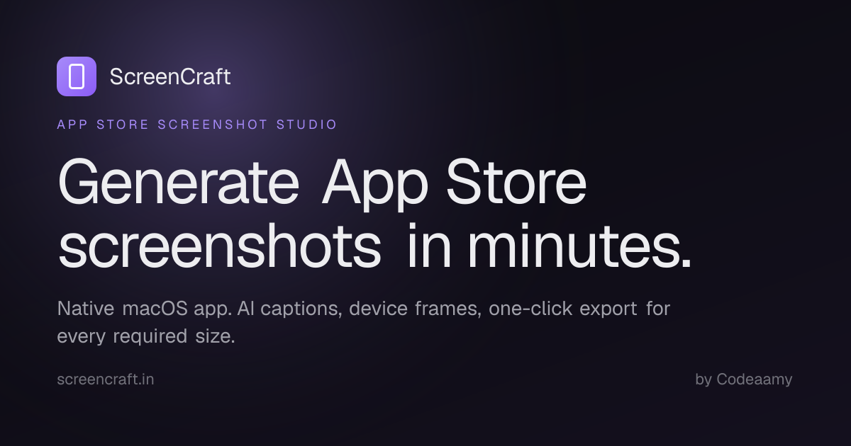 ScreenCraft — App Store Screenshot Generator for macOS